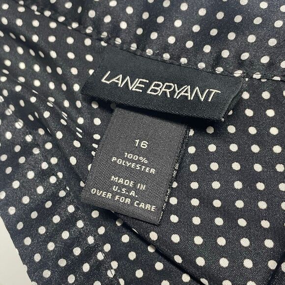 Lane Bryant Black and White Polka Dot Satin Cowl Drape Neck Cami L0497 - Picture 3 of 6